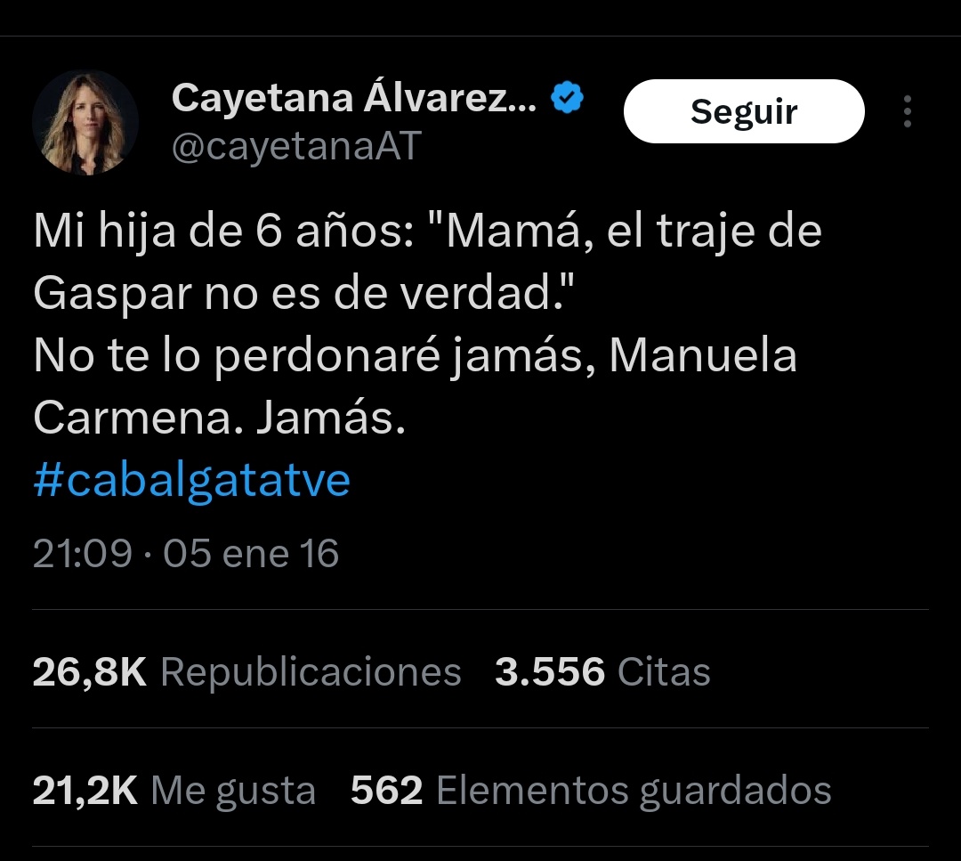 NO TE LO PERDONARÉ JAMÁS, MANUELA CARMENA