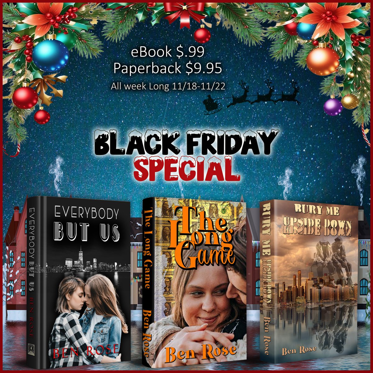 Ben Rose’s BLACK FRIDAY/Christmas Sale
Bury Me Upside Down: a.co/d/duxWAnZ
The Long Game: a.co/d/0eGl9KA
Everybody But Us: a.co/d/1TeOFoR

#blackfriday #Christmas #lastminutegifts #urbansociology #oraclebookartllc #holidaygifts #holidaysales #YoungAdult