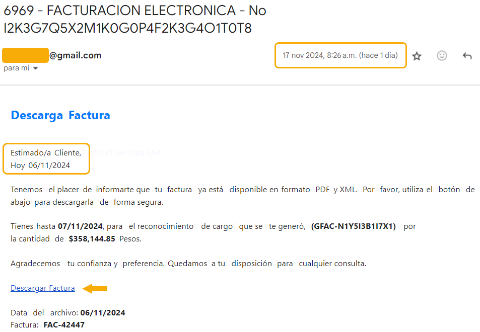 SeguInfo's tweet photo. 🚨🚨CUIDADO: nuevo #phishing con facturas FALSAS. Observar la incoherencia de las fechas.
Proviene de correos previamente hackeados.
Se descarga un ZIP > HTA > JS y el archivo EXE con un #troyano bancario.

IOC
URL: *.host.secureserver[.net
ZIP: 0de236e14fa31b6c1c918601dc108a61 https://t.co/8e07JHfcbT