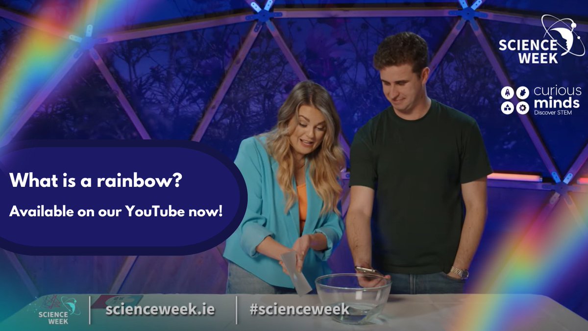 🌈What is a rainbow?🌈

Check out our amazing video where Gráinne and Cian show how you can make a rainbow in your very own classroom☔🌈🌦️

Available now: youtu.be/76L2-oU40R4

#CuriousMinds #ScienceWeek #RainbowExperiment