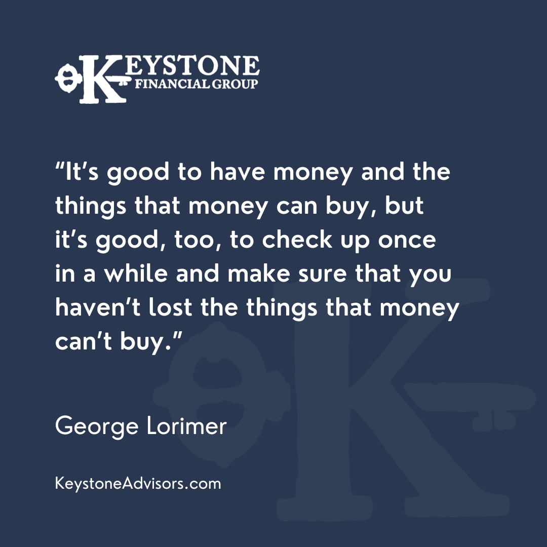 group_keystone's tweet image. A powerful reminder from George Lorimer: while financial security is important, the things money can't buy—family, health, happiness—are priceless. Let's strive for balance in our lives and finances.

#FinancialAdvice #Balance #KeystoneFinancial