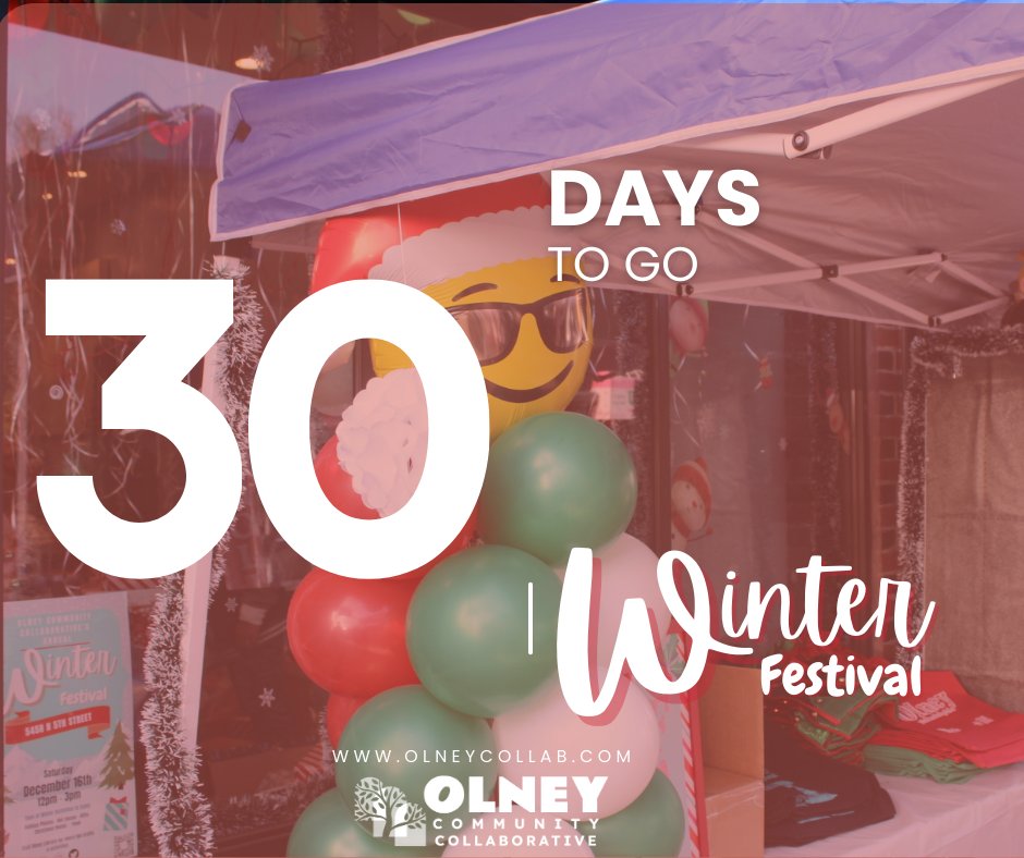 ❄️Let the Winter Festival  countdown began! Just 30 days until the big day; our winter festival! Happening December 14th, everyone is welcome🎁🛷