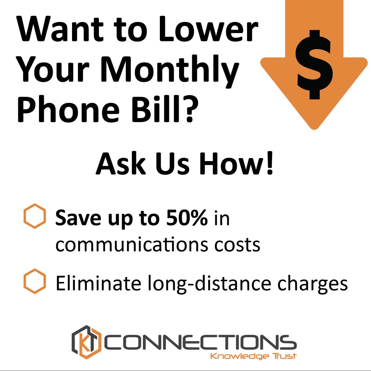 kt_connections's tweet image. Looking to lower your monthly phone bill?

Let us take a look at your current bill and we’ll let you know how much you can save!

Connect with our team today to learn more.

📱 888-891-4201

💻 KTConnections.com

#Phones #PhoneSystem #KTConnections #ITSolutions
