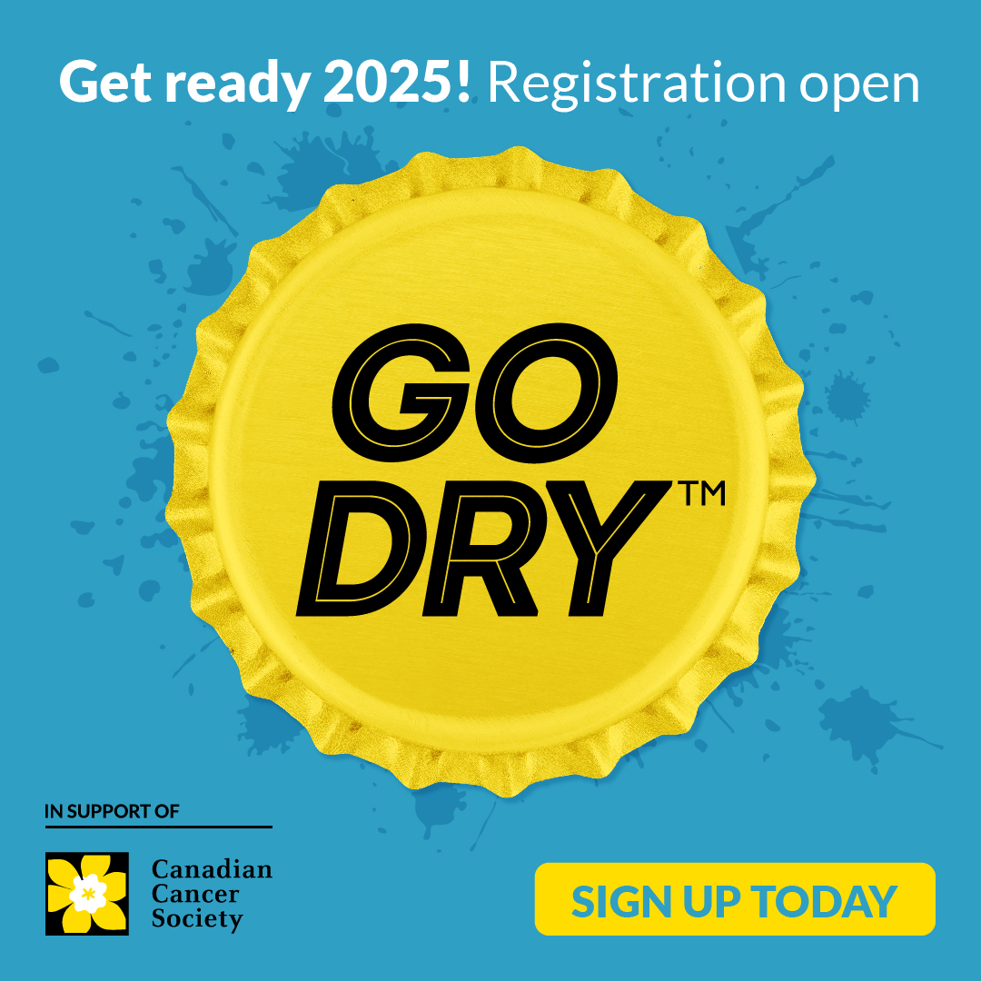 We're back for another year but with a twist! 

Different name (Go Dry). 
Different month (January). 
Same great cause (raising funds for Canadian Cancer Society). 

Sign up for the #GoDry challenge today 👉 bit.ly/40HXBA5