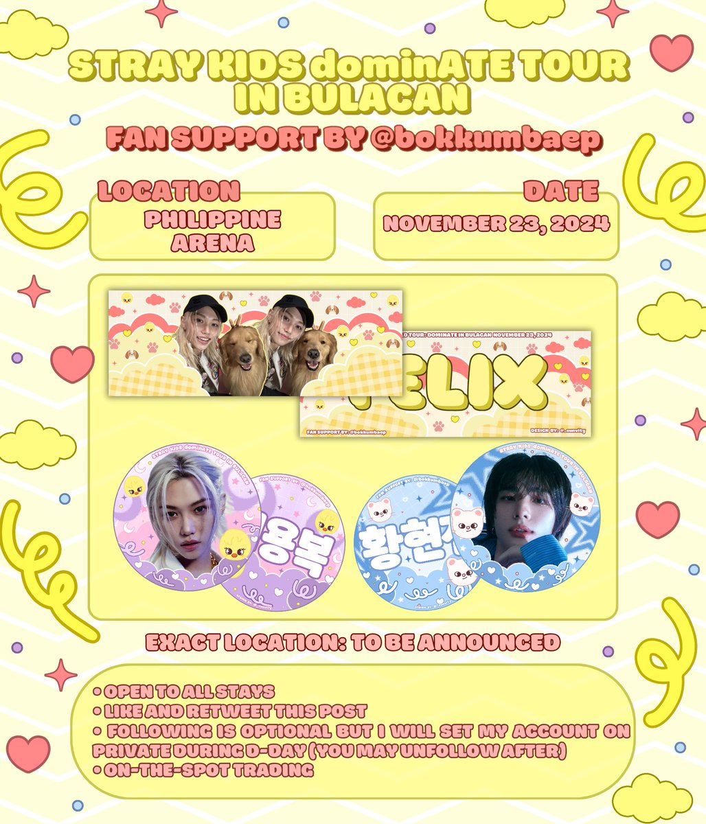 ☁︎ dominATE tour in bulacan fan support by @.bokkumbaep &amp; design by @._eunvity ☁︎

hyunlix round banner and felix hand banner
— like &amp; rt (will prio those who will show proofs on d-day^^)
— welcome to all stays

SEE YOU, STAY!

#dominATE_BULACAN