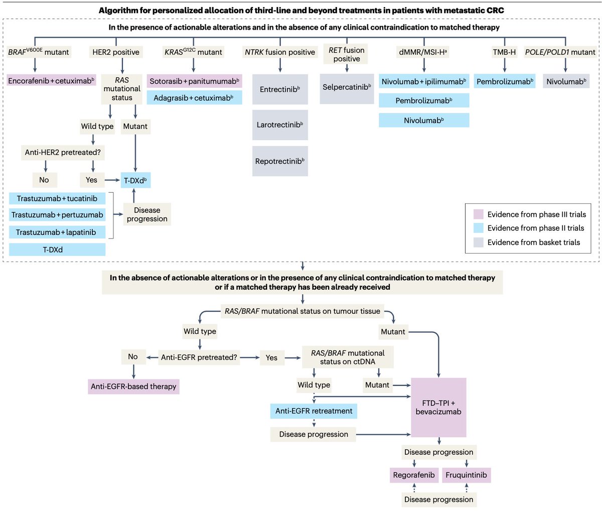 Our review and evidence-based algorithm on late-line treatment options for metastatic colorectal cancer patients 

👉 rdcu.be/d0AHE

<a href="/ChiaraCrem1/">Chiara Cremolini</a> <a href="/VStudiale/">Vittorio Studiale</a> <a href="/carlottanto1/">carlottanto</a>  <a href="/NatRevClinOncol/">NatureRevClinOncol</a>