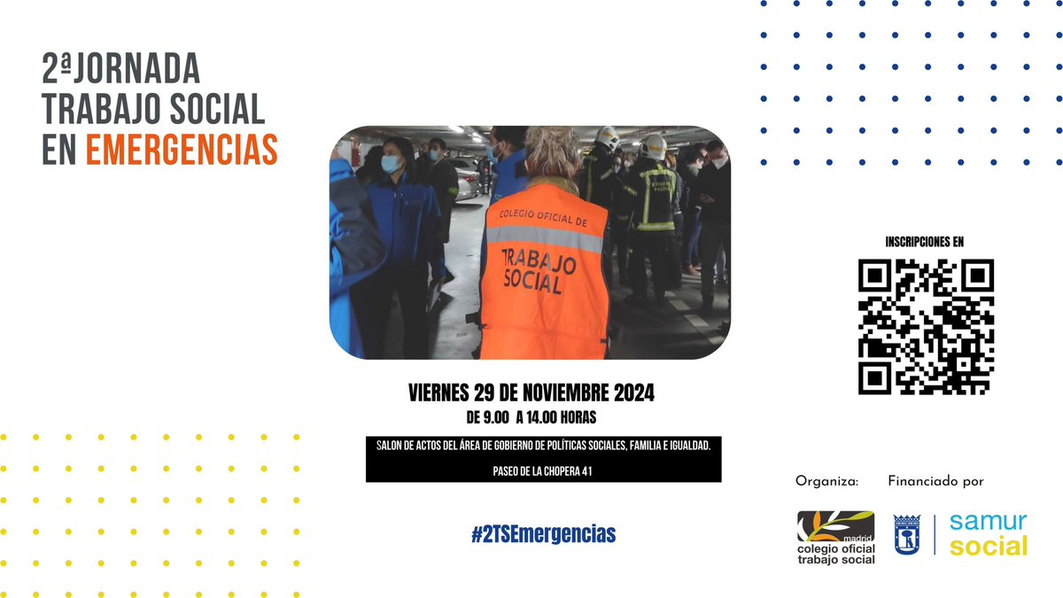 #2TSEmergencias 🗣️ La mesa inaugural de la Jornada de Emergencias 2024 correrá a cargo de <a href="/BelenNovillo19/">Belen Novillo García</a> , decana del #COTSMadrid, y Mar López Jiménez, del  <a href="/SamurSocialMAD/">SAMUR SOCIAL MADRID</a>.

🛑 ¡No te la pierdas!

Inscripciones 📅
micolegio.comtrabajosocial.com/formacion/5843…