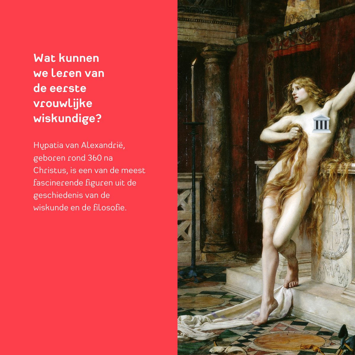 DeRodeHoed's tweet image. In de aankomende editie (ma 25 november) van Bucketlist Filosofie duiken we in Hypatia’s leven, haar bijdragen aan de wiskunde en filosofie, en de impact die zij heeft gehad op de wetenschap en de rol van vrouwen in deze domeinen. Voor kaarten: rodehoed.nl/programma/buck…
