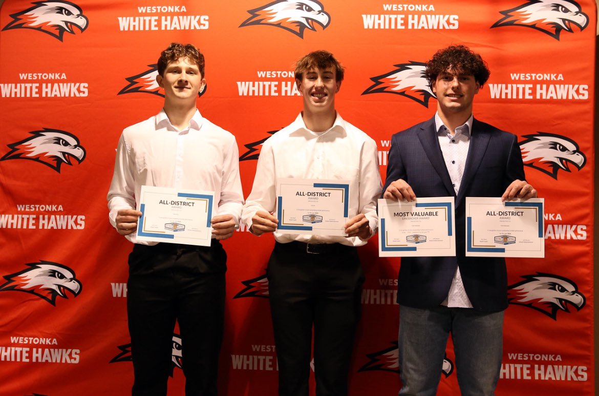 Happy to share DPOY with my friend and teammate. Also was selected as All-District for the 2nd time. 

<a href="/WestonkaFB/">Westonka Football</a>