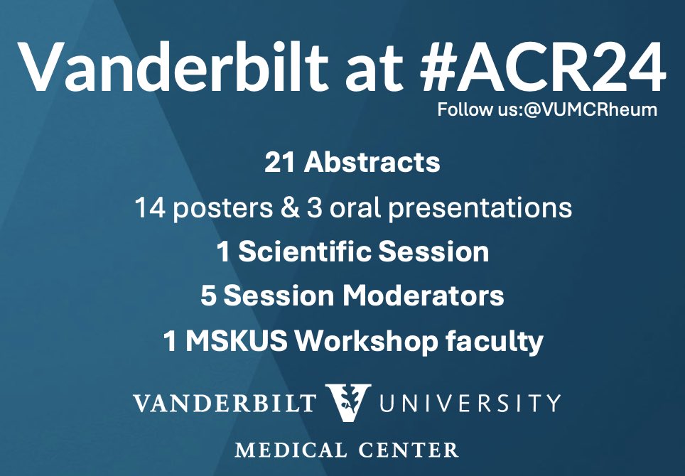 gmaldonadovelez's tweet image. DAY 4 at #ACR24 ✨
@VUMCRheum is here! 💪🏽🔥