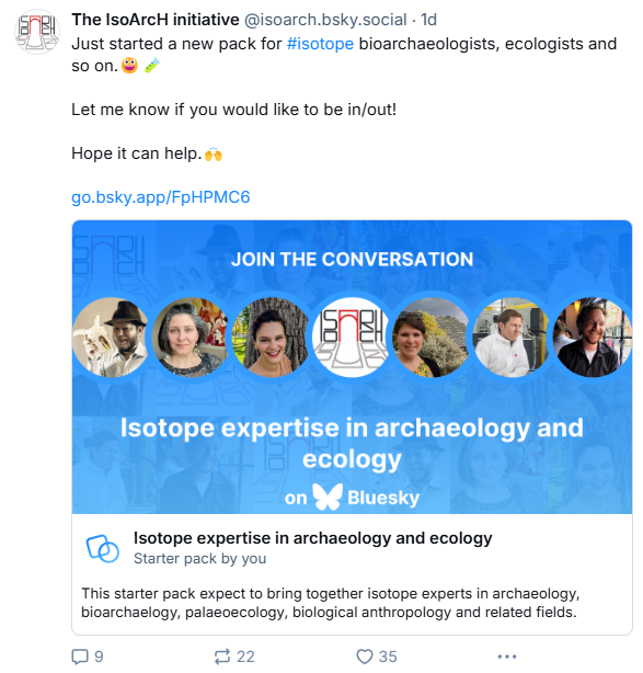 The IsoArcH initiative (@isoarch_eu) on Twitter photo Join us under other skies as well. <a href="/isoarch/">Edwin Agudelo</a>.bsky.social
And enjoy our stater pack bridging isotope experts in our field. go.bsky.app/FpHPMC6 Join us under other skies as well. <a href="/isoarch/">Edwin Agudelo</a>.bsky.social
And enjoy our stater pack bridging isotope experts in our field. go.bsky.app/FpHPMC6