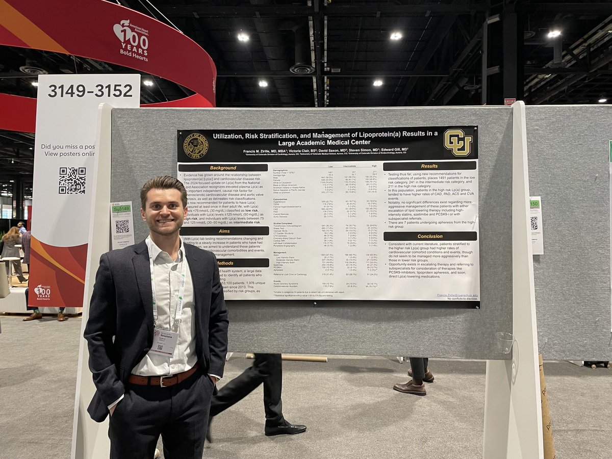 Dr. Francis Zirille, mentee, presenting our data on Lp(a) at AHA Chicago yesterday