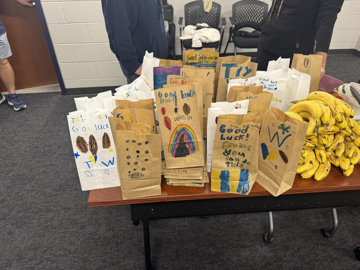 TriWestFootball's tweet photo. Huge thanks to the Pittsboro 2nd graders for decorating the bags for our pregame meals last Friday! https://t.co/s8tmKwUmLa