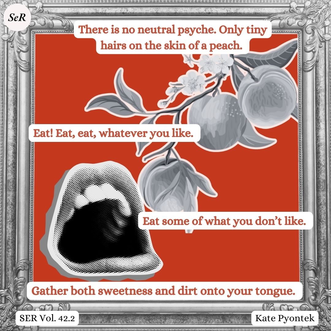 Southeast Review (@southeastreview) on Twitter photo Weâve been eating up Kate Pyontekâs (<a href="/pyontek/">Kate Pyontek</a>) poems in our new 42.2 issue. Their poem âDrupe & Bloomâ reminds us that you cannot have beauty without dread, or life without death. Use the link in our bio to finish reading this piece along with their other poem, âCarromancy." Weâve been eating up Kate Pyontekâs (<a href="/pyontek/">Kate Pyontek</a>) poems in our new 42.2 issue. Their poem âDrupe & Bloomâ reminds us that you cannot have beauty without dread, or life without death. Use the link in our bio to finish reading this piece along with their other poem, âCarromancy."