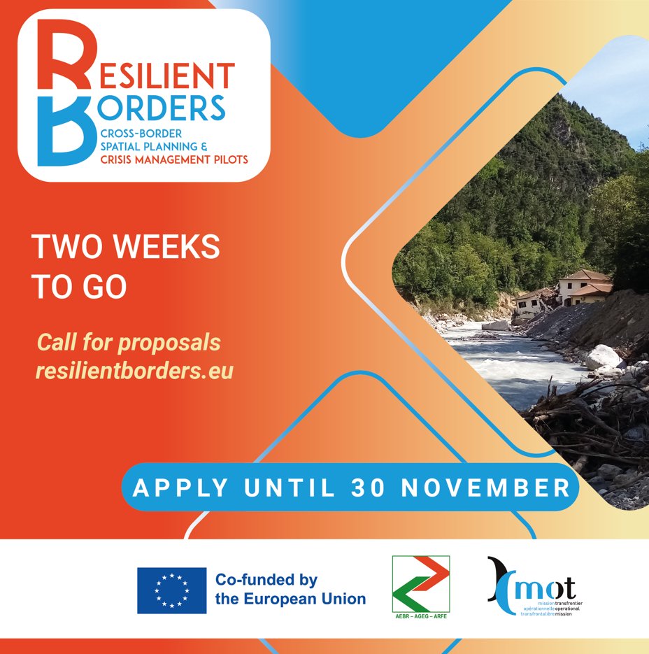 Spatial planning or Crisis management? 🤔
…have you made your choice?
Only 2 weeks left to apply! ➡️ resilientborders.eu
We'll be happy to help you finalise your application.
#ResilientBorders #SpatialPlanning #CrisisManagement