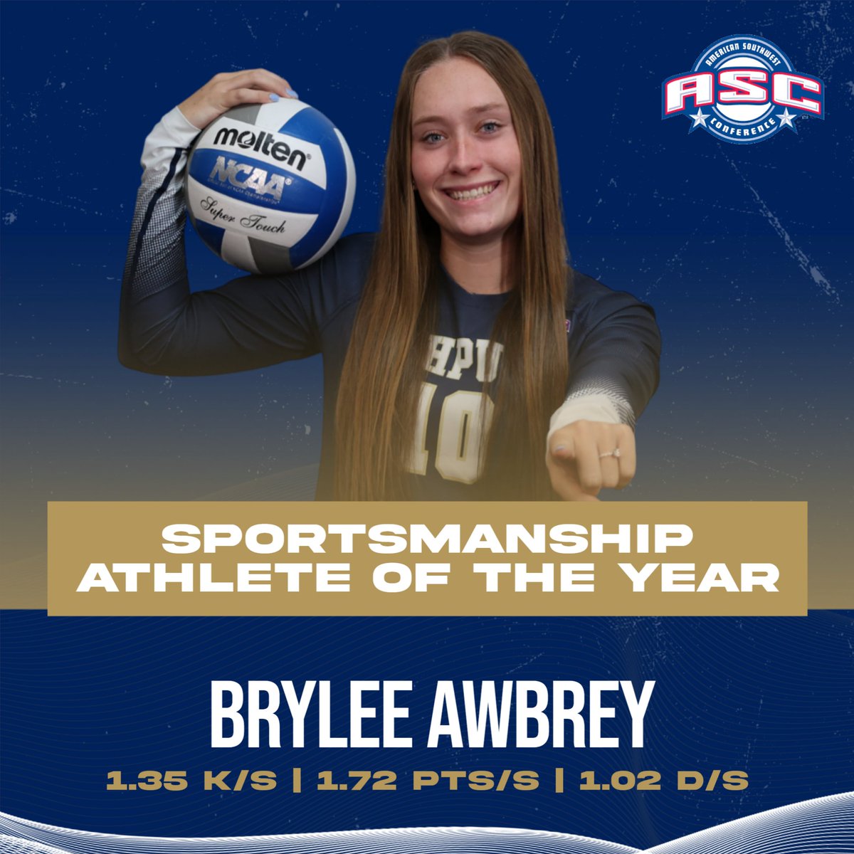 Congrats to Brylee Awbrey on being recognized as the ASC Sportmanship Athlete of the Year. This award goes out to the student-athlete who demonstrates leadership, sportsmanship, and academic integrity. Way to go Brylee! #stingem