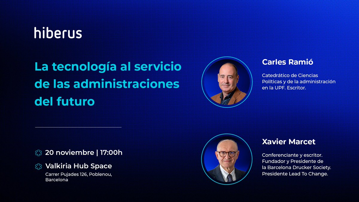 Hiberus's tweet photo. 💥¡Sold out! 
Aforo completo del evento 'la tecnología al servicio de las administraciones públicas' este miércoles 20 de noviembre en #Barcelona. Si deseas asistir, envíanos un correo a comunicacion@hiberus.com, y te informaremos en caso de que se liberen plazas.
#WeAreDifferent https://t.co/L0DigUIyBD