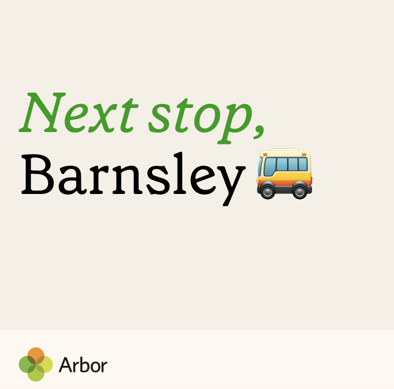 ArborEdu's tweet photo. Next stop, Barnsley 🚌

Come and chat to our friendly team to find out to find out:
- How Arbor can change the way you work for the better
- Why this term is the #TimeToSwitch
- Important switching deadlines to keep front of mind

Book your free spot: https://t.co/hpErYGDr4C https://t.co/fPiCRVDJC1