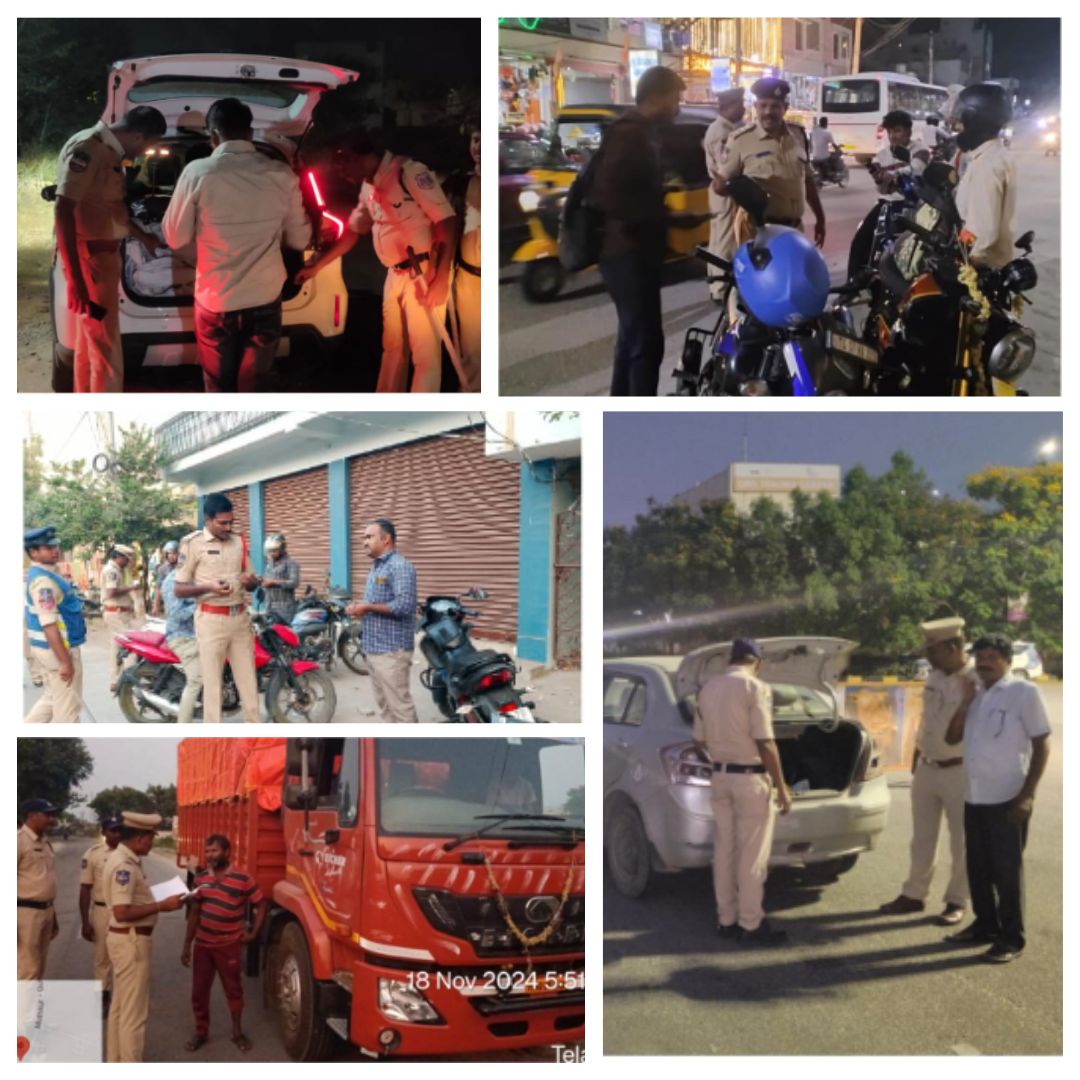 MalkajgiriCop's tweet photo. 🚨 Ensuring Your Safety! 🚔

#RachakondaPolice conducted thorough #vehicle_checkings at various locations within the commissionerate as part of enhanced #security_measures. 💼🚦
These proactive checks aim to ensure #public_safety, curb illegal activities, and maintain #law_and_order.🙌

#RachakondaPolice 
#SafetyFirst #WeAreHereForYou