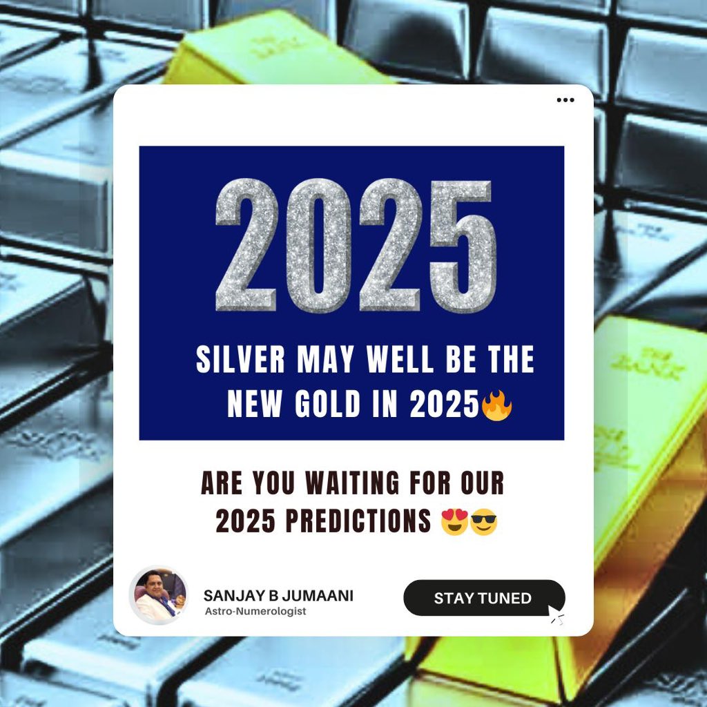 sanjaybjumaani's tweet image. Do share this golden tip with one and all😉😍
Retweet if you are really waiting for the New Year predictions
#GoldenTip #2025 #Predictions #Silver #Gold #Commodity #Market #Tips #2025Predictions #Mars #WorldFamousNumerologist #StayTuned #Jumaanified #SwettaJumaani #SanjayBJumaani