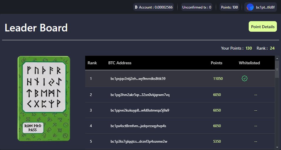 Listing, Buying, Bidding Runes 🚀 - all at 2500 points each! 🪙

Hey Anon Rune trader, have you got your whitelist spot yet? 🔑 Perform 4 transactions at runepro.com to get in! 🔒