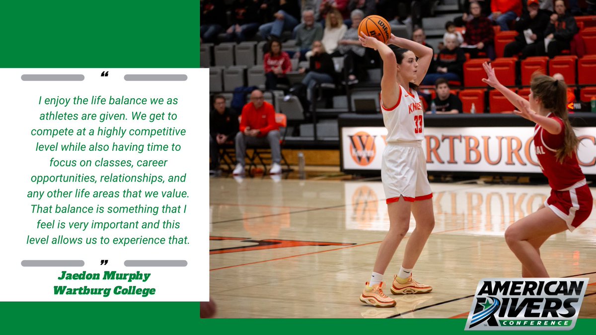 American Rivers Conference (A-R-C) (@amerriversconf) on Twitter photo Read why <a href="/WartburgKnights/">Wartburg Athletics</a> Jaedon Murphy enjoys the <a href="/NCAADIII/">NCAA Division III</a> level and the <a href="/AmerRiversConf/">American Rivers Conference (A-R-C)</a>!
#rollrivers Read why <a href="/WartburgKnights/">Wartburg Athletics</a> Jaedon Murphy enjoys the <a href="/NCAADIII/">NCAA Division III</a> level and the <a href="/AmerRiversConf/">American Rivers Conference (A-R-C)</a>!
#rollrivers