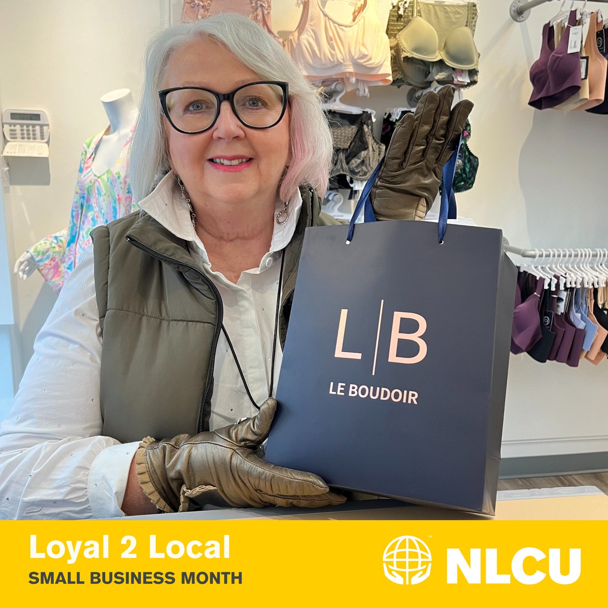 NLCU's tweet image. As part of our #Loyal2Local campaign, Gale, Supervisor of Member Solutions Centre, supported Le Boudoir in St John&apos;s by treating herself to a cozy new pair of pajama&apos;s. Thank you, Gale, for showing how small purchases can make a big difference in our communities.

#ShopLocal