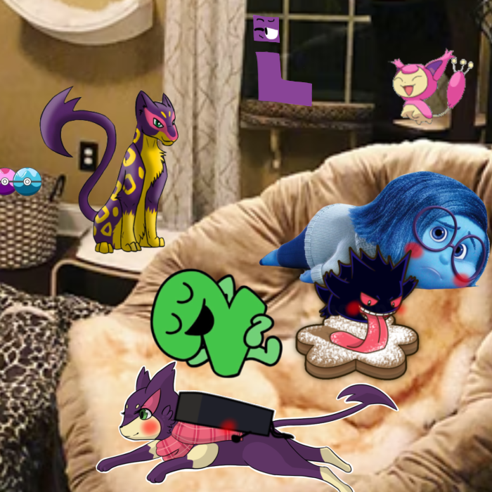 ObjectShowBloke's tweet photo. An another PurrloinVerse picture 😺🐆😈🦋🖲️👾2️⃣✨💜💚💛💗
(Gift for @PatriciaPa41659)
#Liepard #Skitty #Gengar #Purrloin #Sadness #Two #Remote #I #DigitalArt #FamilyPicture #BFDI #Pokèmon #TVOKIDS #InsideOut #MomAndChildren #BelovedComfortCharacters #PurrloinVerse #SFW #Art https://t.co/7IGu9q6H8v