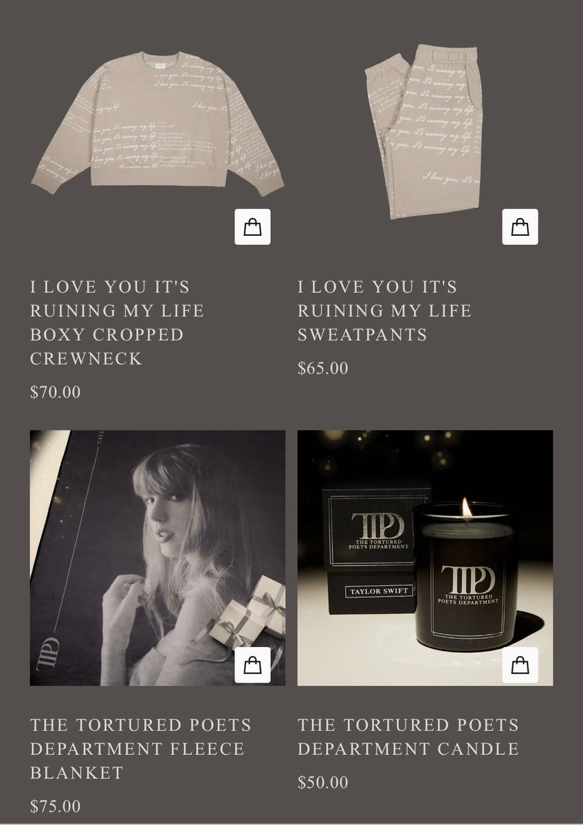 TheSwiftSociety's tweet image. 🛍️| NEW &quot;THE TORTURED POETS DEPARTMENT: Holiday Essentials&quot; merch now available on Taylors official website!