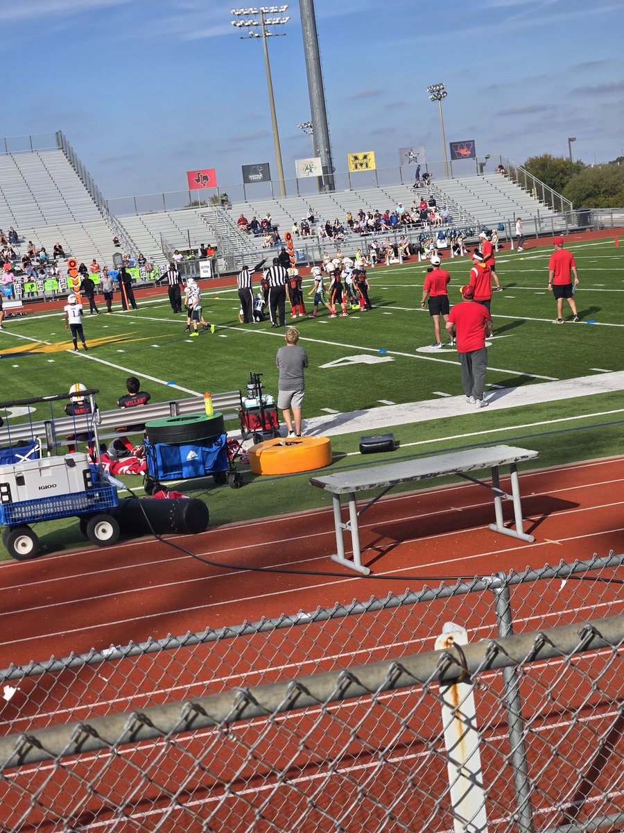We got a chance to see one of our kiddos in his final game of the season! They won the Super Bowl! I am so proud of his hard work, athleticism, and sportsmanship! <a href="/Smith4Learning/">Heather Smith</a> and I had a good time with the oversized head &amp; cowbell! <a href="/VaughnElemFISD/">Vaughn Elementary</a>