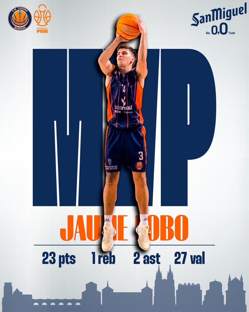 ⭐️ <a href="/JaumeLoboM/">Jaume Lobo</a> logró su primer MVP <a href="/SanMiguel/">Cervezas San Miguel</a> de la Jornada 8

2/3 en T2, 3/5 en triples y 10/10 en TL 🔥

¡Enhorabuena, Jaume! 🐺

#DisfrutamosJuntos #PrimeraFEB