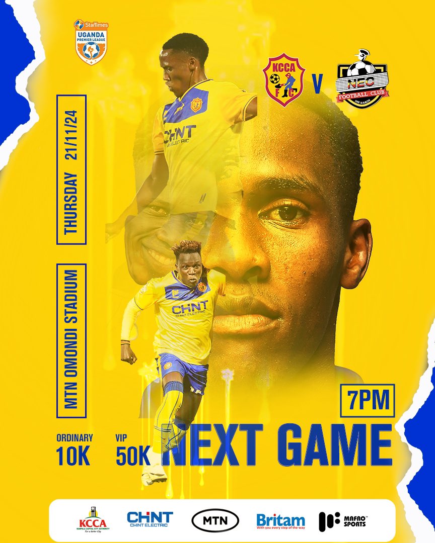 KCCA FC (@kccafc) on Twitter photo Cityzens the <a href="/UPL/">StarTimes Uganda Premier League</a> returns this Thursday under the floodlights at the <a href="/MTNOmondiStdm/">MTN Omondi Stadium ๐</a> ๐๐
#KCCAFC #KCCANEC #StarTimesUPL Cityzens the <a href="/UPL/">StarTimes Uganda Premier League</a> returns this Thursday under the floodlights at the <a href="/MTNOmondiStdm/">MTN Omondi Stadium ๐</a> ๐๐
#KCCAFC #KCCANEC #StarTimesUPL