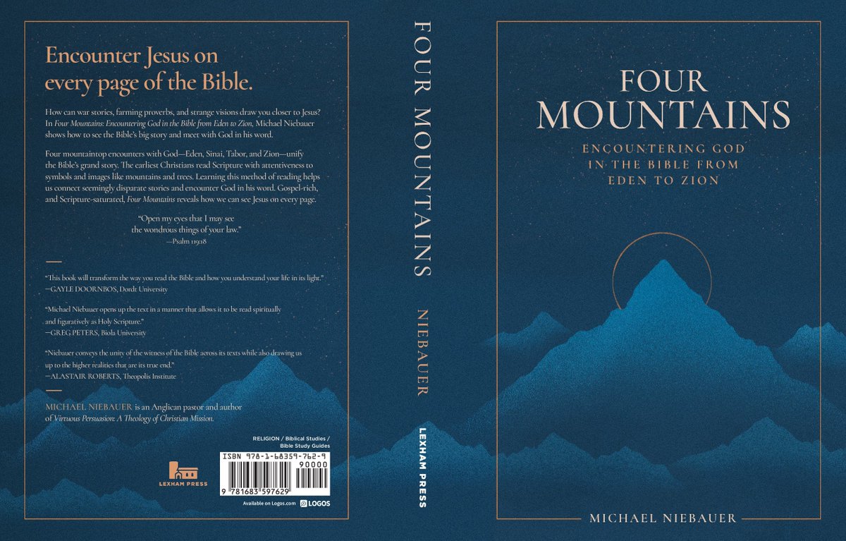 RevNiebauer's tweet image. The cover for my new book is finished! 
Thanks to @gayledoornbos @zugzwanged and Greg Peters for the cover blurbs.
The book tells the Biblical story through its mountains, helping everyday Christians read scripture like the early Church (spiritual/figural exegesis) @LexhamPress