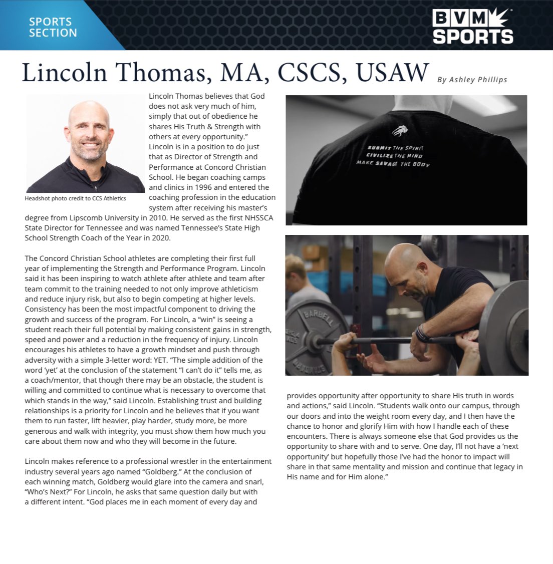 Great article on <a href="/LSThomas730/">Lincoln S Thomas</a> , he does an incredible job with our guys and one of the most important pieces in building a champion! Read this article below!