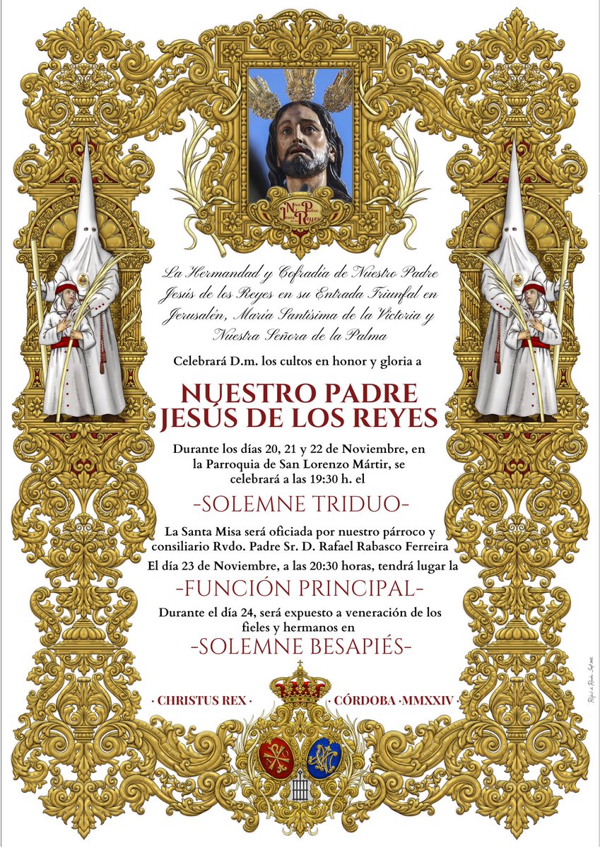 BorriquitaCor's tweet photo. 🔴⚪️ CULTOS| Solemnes Cultos en Honor a Nuestro Padre Jesús de los Reyes 2024.

¡Os esperamos! https://t.co/JGA8QbsqJj