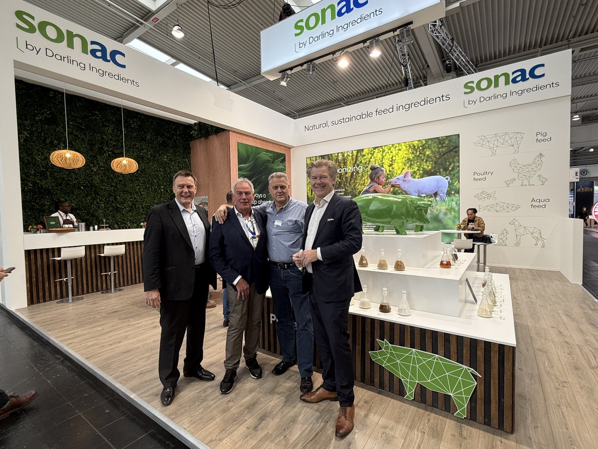 Herman, Dick, Sandor and Gert at the Sonac Food Products stand during <a href="/EuroTier/">EuroTier</a>. It was great to meet you all and learn so much about the feed ingredient work Sonac does!