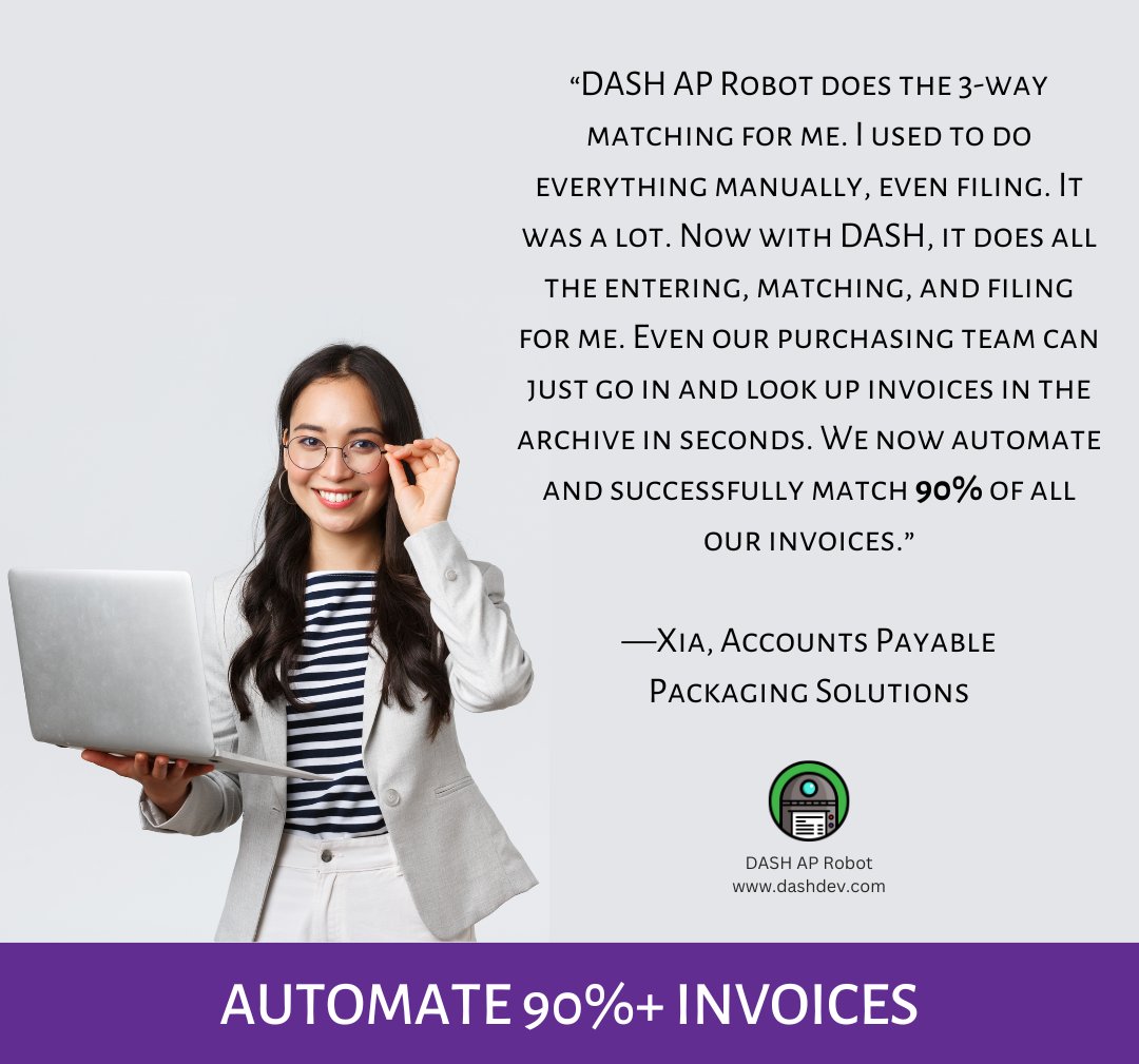 DashDoc's tweet image. We think our offerings are pretty great, but don&apos;t just take our word for it! Read what one of our REAL customers had to say about us below:

#dashAPRobot #apautomation #syspro #erpintegration #CFO #loveyourjob #efficiency #scalablesolution #paperlessoffice #simple