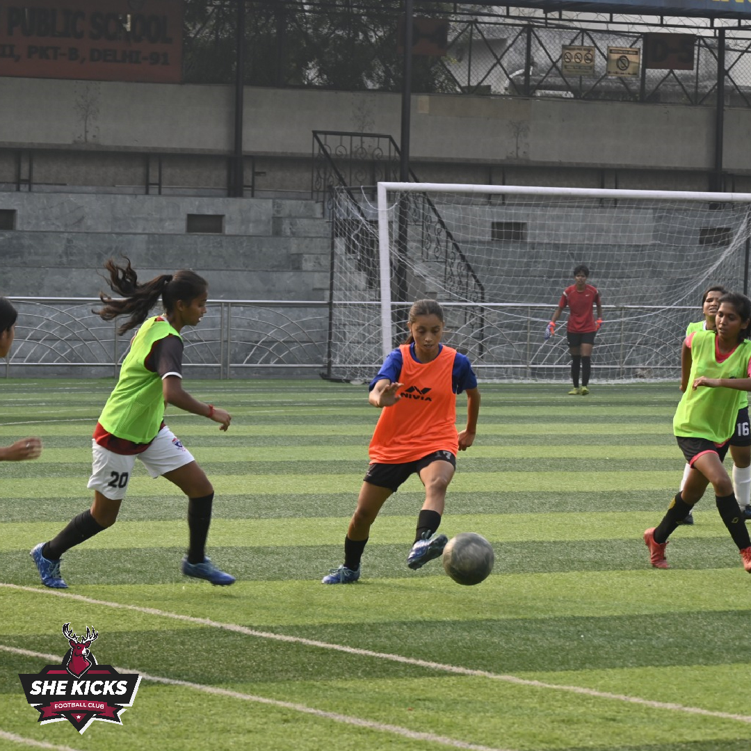 She Kicks FC is ready to take the field at the Football Delhi Championship Division! 💙⚽️ Join us on Nov 20th as we chase victory and make it unforgettable! #SheKicksFC #FootballDelhi #GameOn #WomenInSports #KickLikeAGirl #DelhiFootball