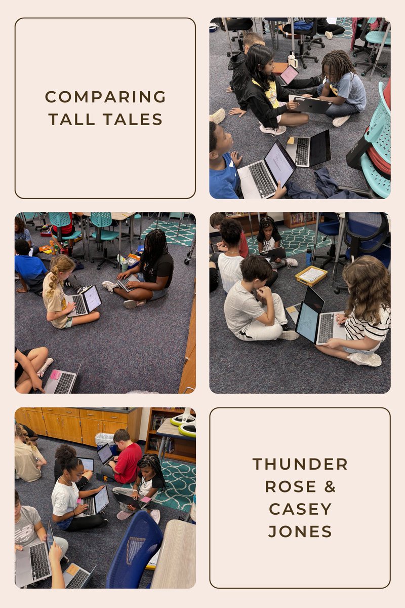 Today in class, students are comparing and contrasting how two tall tale characters, Casey Jones and Thunder Rose, tackled their challenges. Who's your favorite problem-solver? #mondayvibes #itsaslaughterthing #wearemckinney <a href="/SlaughterES/">Slaughter Elementary</a>