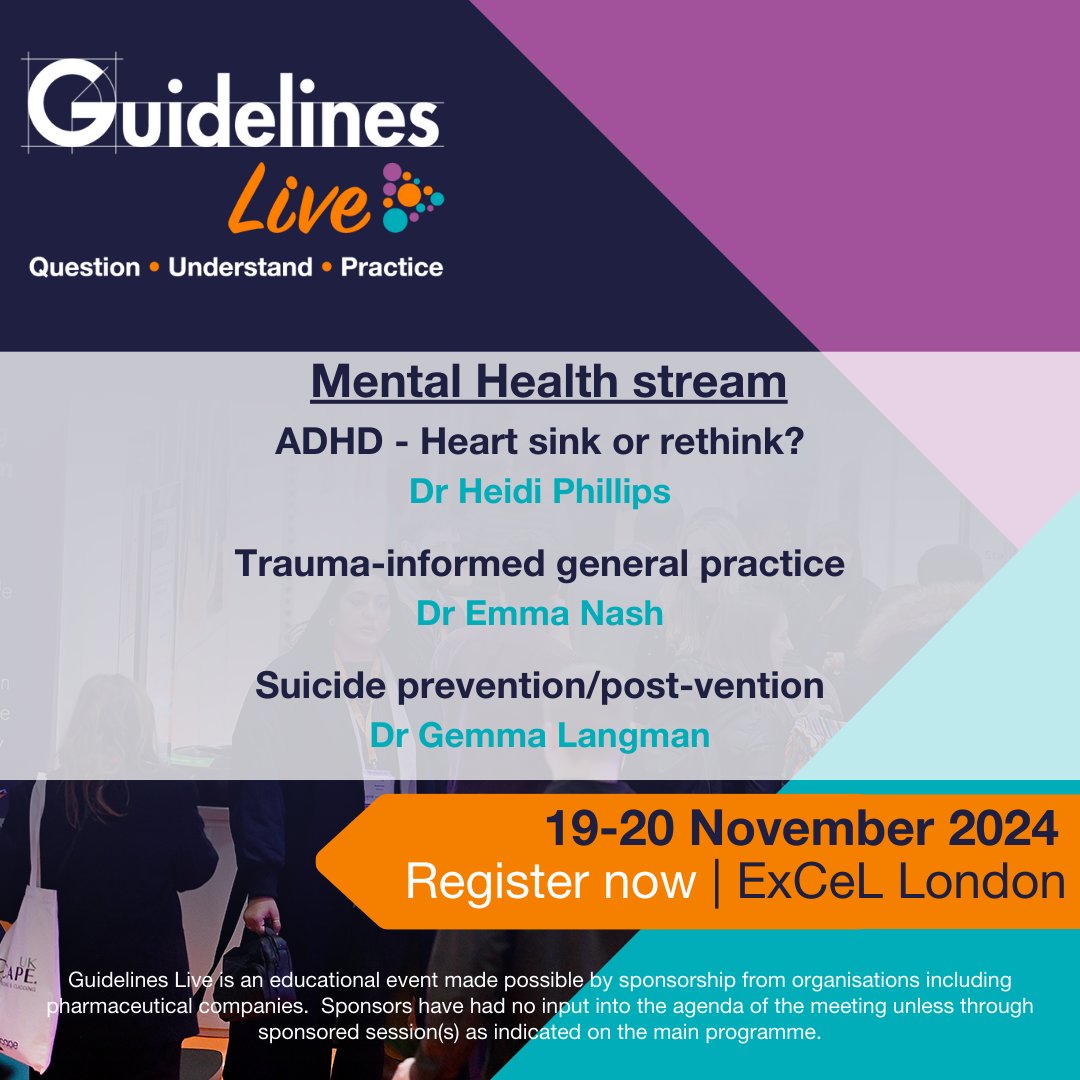 Join us at Boulevard entrance N9, ExCeL London for the first day of #GuidelinesLive 2024! This morning we have our Keynote delivered by <a href="/NICEComms/">NICE</a> Prof Jonathan Benger and our diabetes, women's health 1 and mental health clinical streams - bit.ly/3VeH7uV
