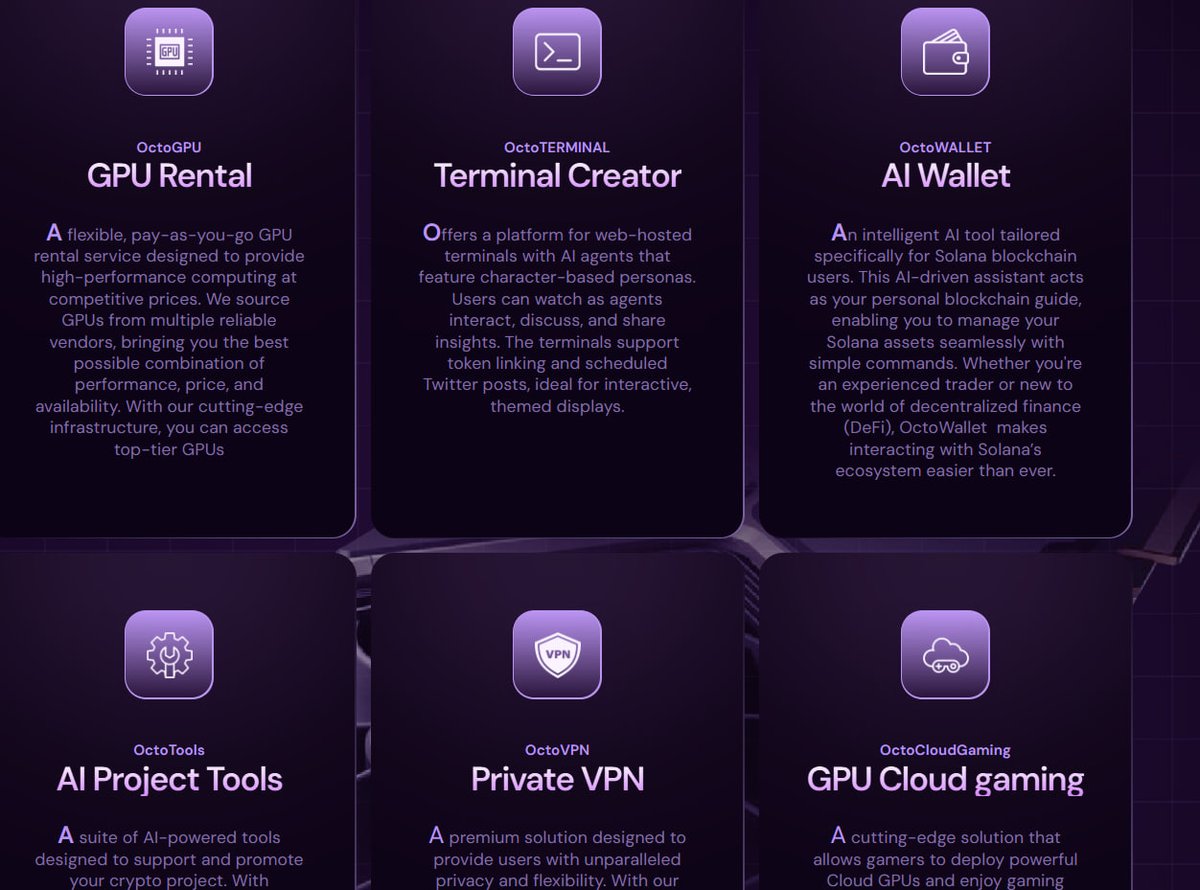 TBG_JUST_G's tweet image. #OctoNetAI is an AI platform from the same CMO and cultivator team as #SolCHAT.

Keeping with the same integrity and ingenuity, The $OCTO utility hasn't been done before

We are talking every imaginable way for AI to be utilized- for web2 &amp;amp; web3 business and entities- #OCTONETAI