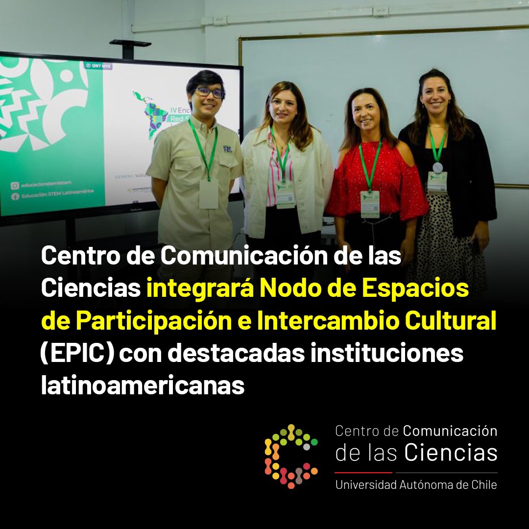 La directora de Desarrollo de <a href="/UAinvestigacion/">Vicerrectoría de Investigación y Doctorados UA</a>, Dra. Dinka Acevedo, participó del IV Encuentro de la Red STEM Latinoamérica, en Colombia, donde concretó la integración de <a href="/ciencias_chile/">Centro de Comunicación de las Ciencias</a>, creando Nodo de Espacios de Participación e Intercambio Cultural.

🔗uautonoma.cl/noticias/centr…