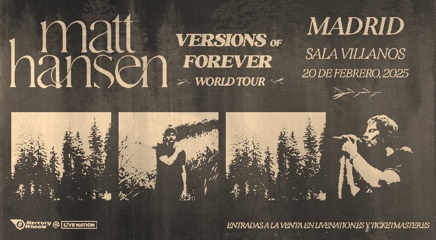 Matt Hansen llega a Madrid con su gira "Versions of Forever"

🎟️Entradas a la venta el viernes 22 de noviembre a las 10h en LiveNation.es y Ticketmaster

➕ info preventas y precios en livenation.es/noticias