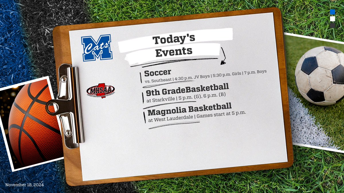 The Wildcat soccer teams host Southeast tonight, while the 9th-grade basketball teams travel to Starkville. Magnolia travels to West Lauderdale to take on the Knights. #wearemeridian