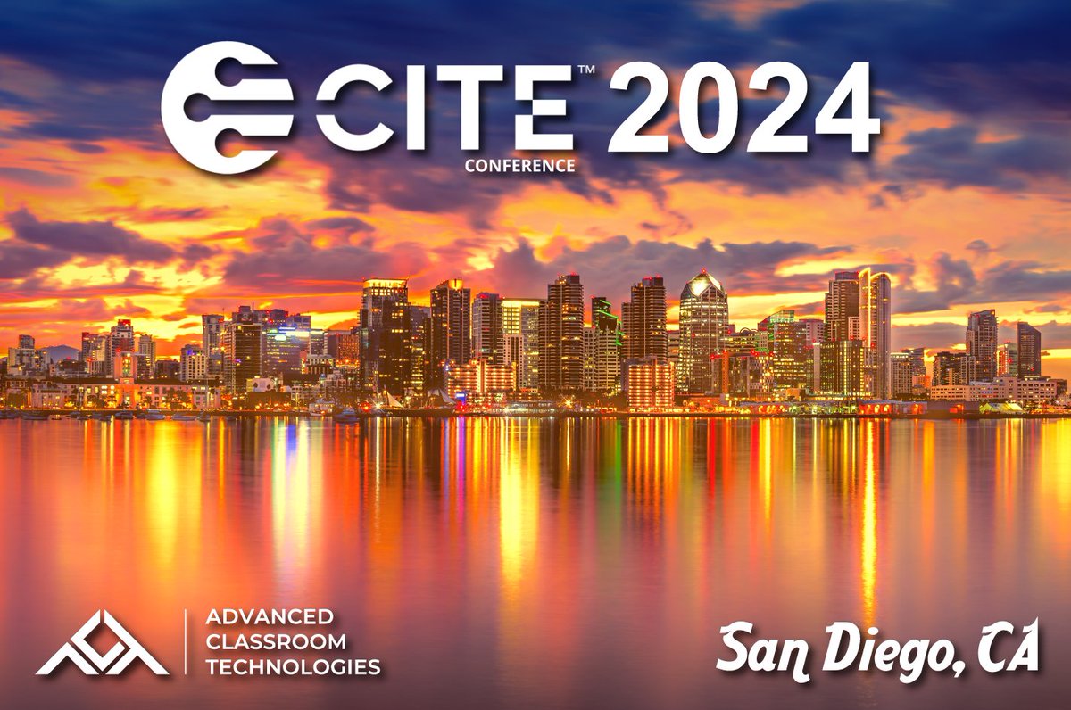 AdvClassTech's tweet image. ACT is thrilled to be exhibiting at the CITE 2024 Conference in beautiful San Diego, CA. CITE is the premier event for California's EdTech leaders and we are ready to connect. Stop by booth #1113 to discover solutions to enhance your learning spaces and chat with our experts.