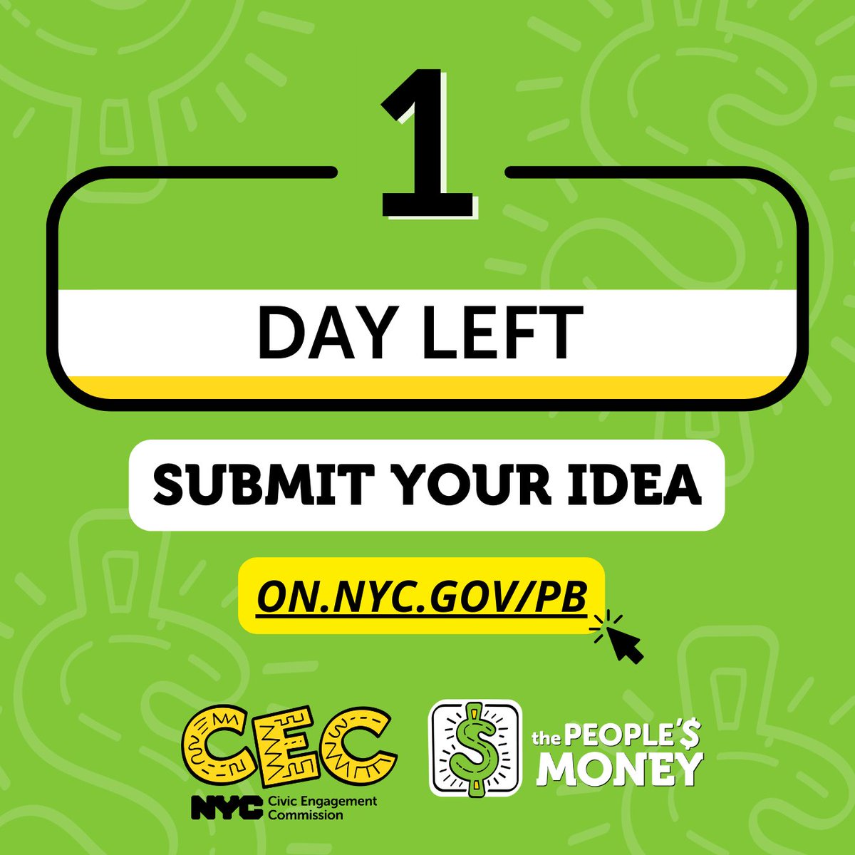 Mosholu Montefiore Community Center (@mmccenter) on Twitter photo Just 1 left to submit your #ParticipatoryBudgeting idea for #ThePeoplesMoney! You decide: on.nyc.gov/pb <a href="/nyccec/">NYC Civic Engagement Commission</a> Just 1 left to submit your #ParticipatoryBudgeting idea for #ThePeoplesMoney! You decide: on.nyc.gov/pb <a href="/nyccec/">NYC Civic Engagement Commission</a>