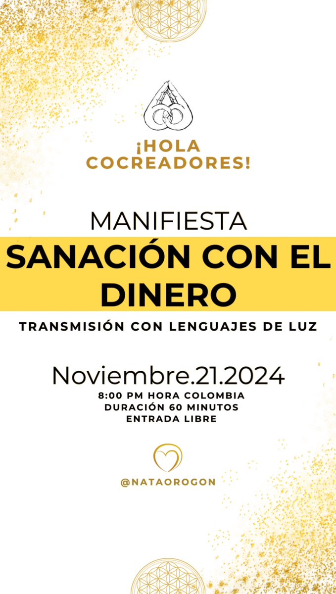 nataorogon's tweet photo. Hola Cocreadores✨🌎✨FelizDespertar☀️

Continuamos con nuestro ciclo del Dinero 🤑. Así que si deseas sanar tu relación con el dinero, esto es para TI 

El link de acceso se compartirá en nuestra comunidad ✨🌎✨ únete aquí👇🏻

https://t.co/zr2b06ftAj https://t.co/HDTVqFzbhz
