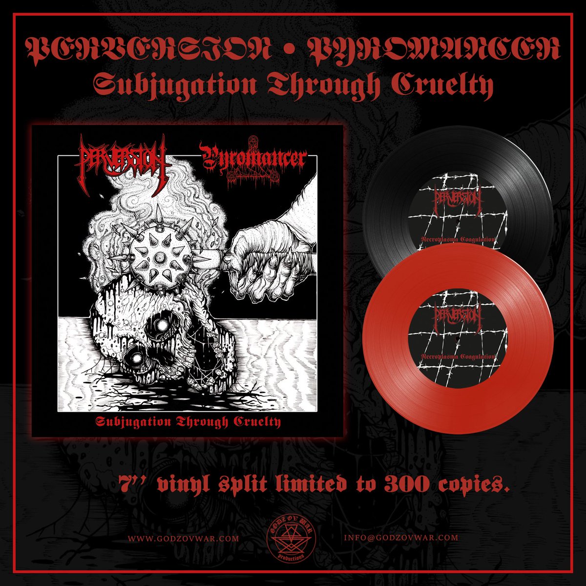 GodzOvWar's tweet image. 🔥 𝐒𝐓𝐈𝐋𝐋 𝐇𝐎𝐓 🔥 

PERVERSION • PYROMANCER
''Subjugation Through Cruelty''

Listen: youtu.be/3mmZUmXoNKU

Orders: godzovwar.com/shop

Digital: godzovwarproductions.bandcamp.com/album/subjugat…

#perversion #pyromancer #newrelease #split #vinyl #blackmetal #deathmetal