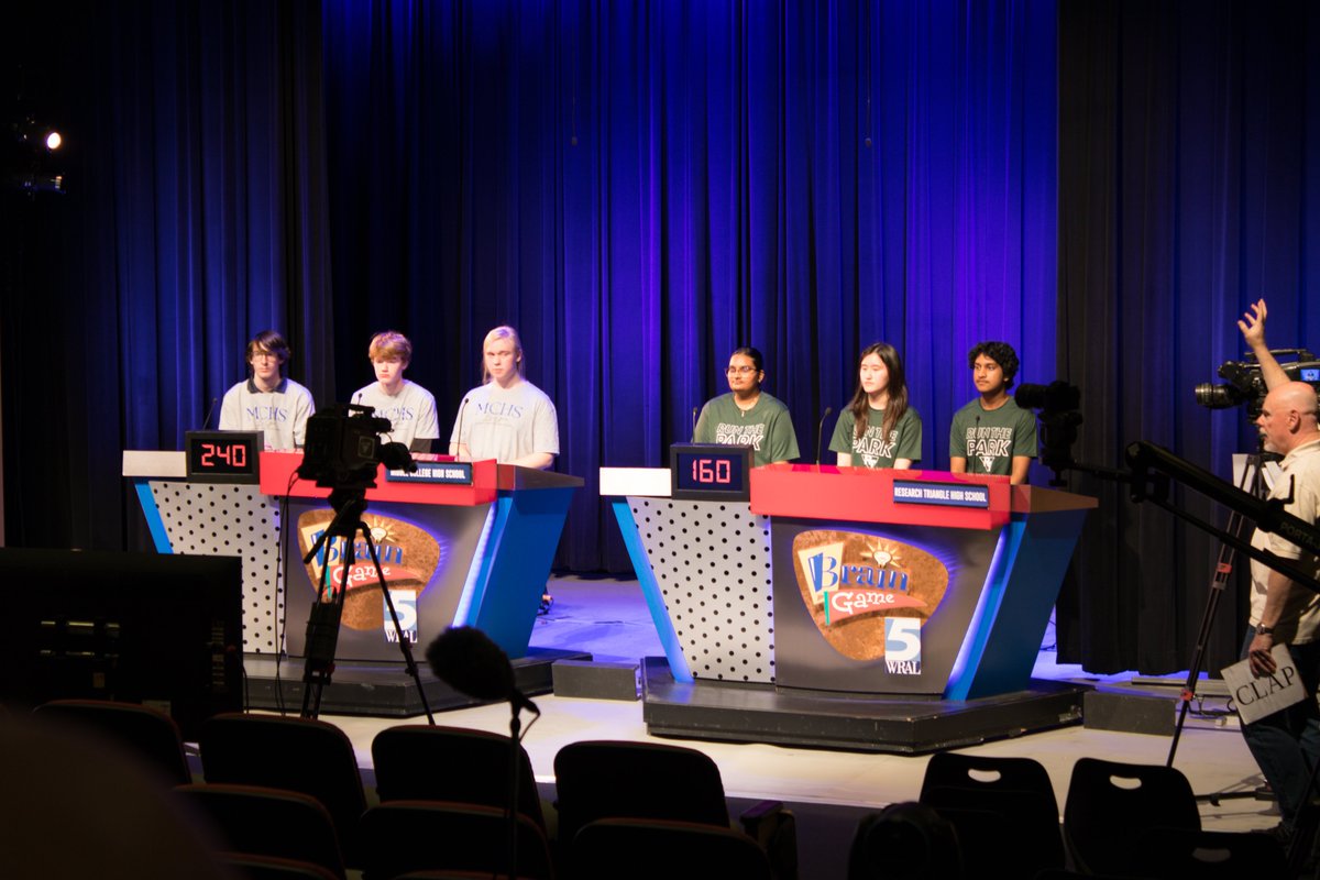 MCHSDurhamTech's tweet image. A fine showing from our trivia team @WRAL&apos;s Brain Game over the weekend. We came up a bit short against @restrihigh but had a fun time participating. Catch the broadcast on 12/21 at 10:30 a.m.